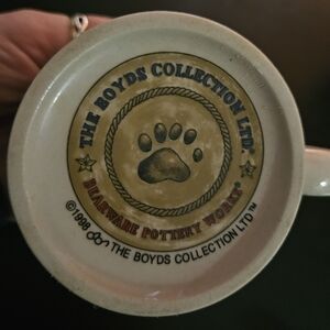 Boyds Bears Cream Mug with Black Paw Print